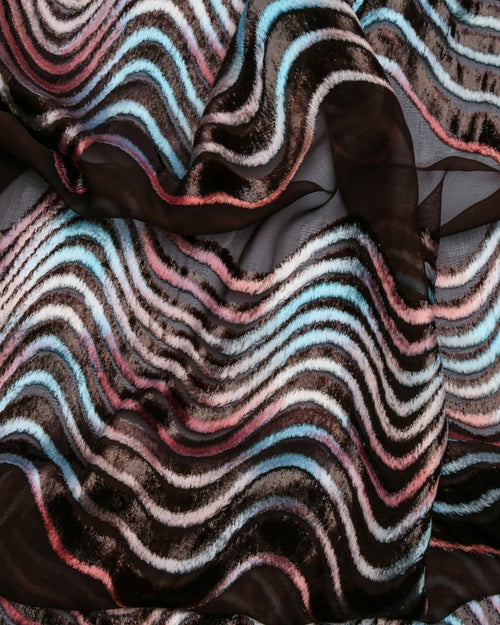 Silk Chiffon Floral Fabric - Velvet - Sharqiya - الشرقية