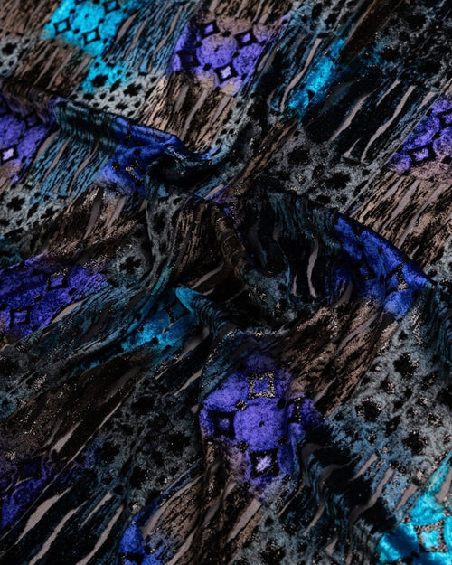 Silk Chiffon Floral Fabric - Velvet - Sharqiya - الشرقية