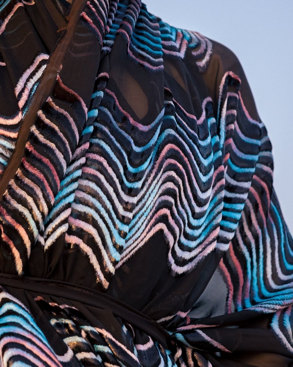 Silk Chiffon Floral Fabric - Velvet - Sharqiya - الشرقية