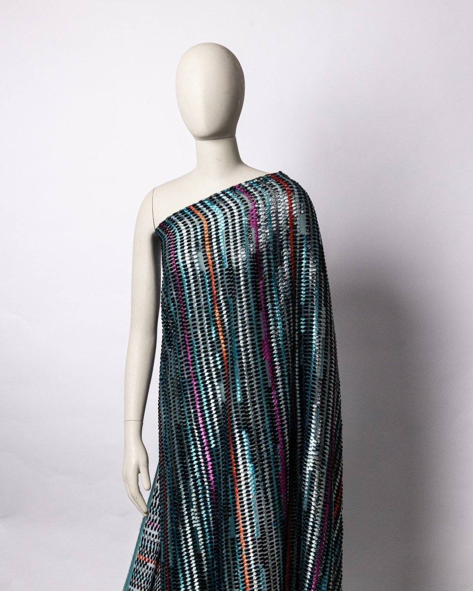 Silk Chiffon Floral Fabric - Velvet - Sharqiya - الشرقية