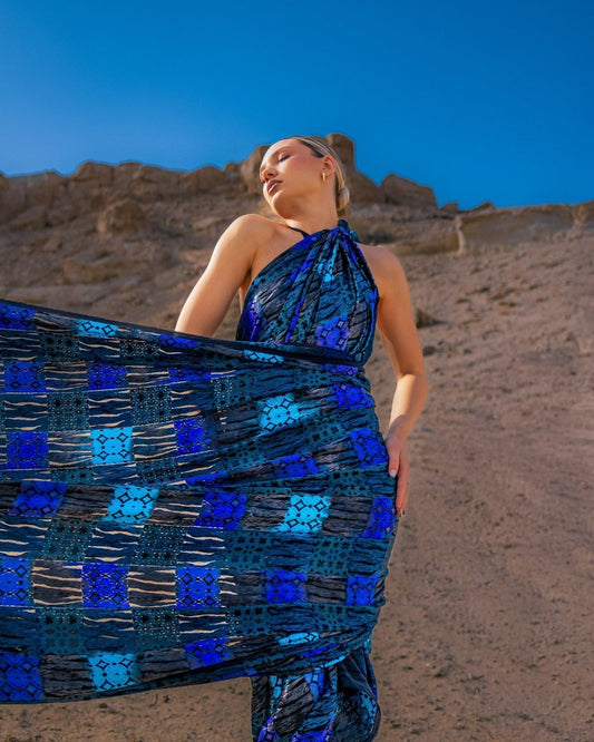 Silk Chiffon Floral Fabric - Velvet - Sharqiya - الشرقية