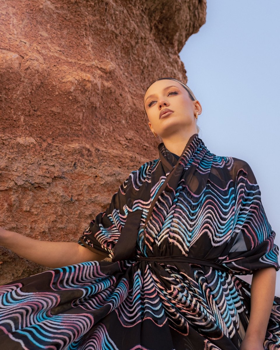 Silk Chiffon Floral Fabric - Velvet - Sharqiya - الشرقية