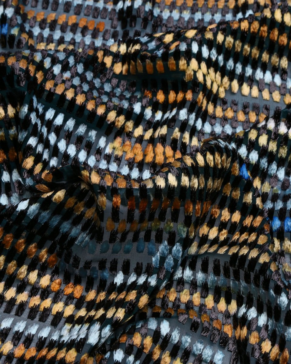 Silk Chiffon Floral Fabric - Velvet, Pure Silk - Sharqiya - الشرقية