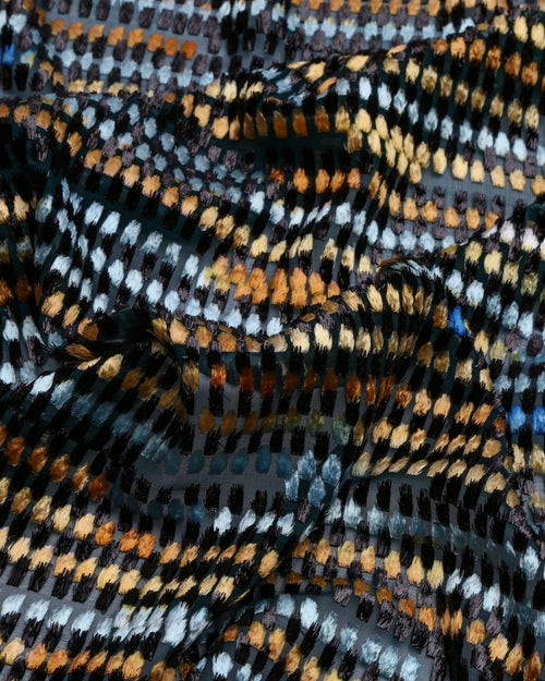 Silk Chiffon Floral Fabric - Velvet, Pure Silk - Sharqiya - الشرقية