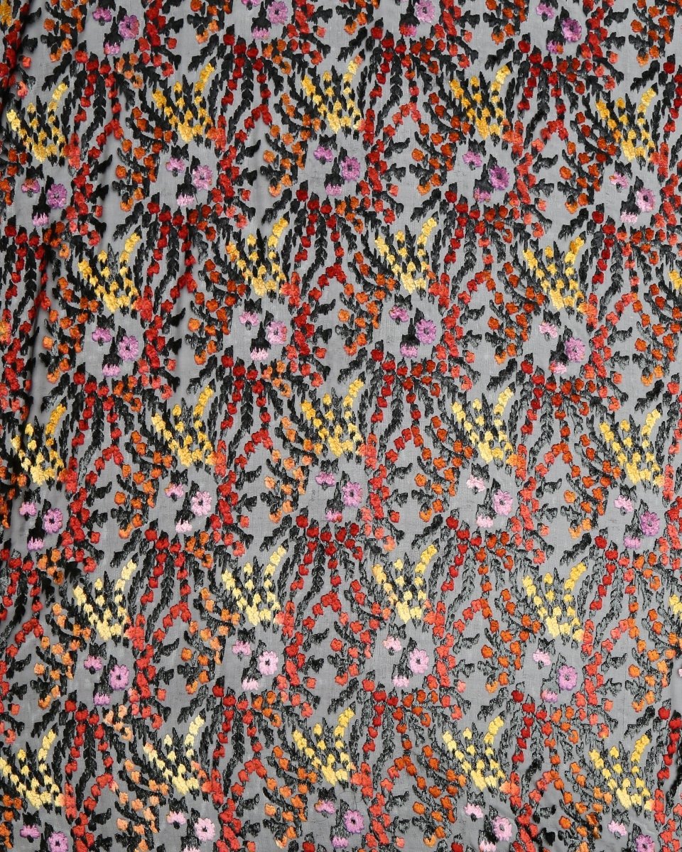 Silk Chiffon Floral Fabric - Velvet, Pure Silk - Sharqiya - الشرقية