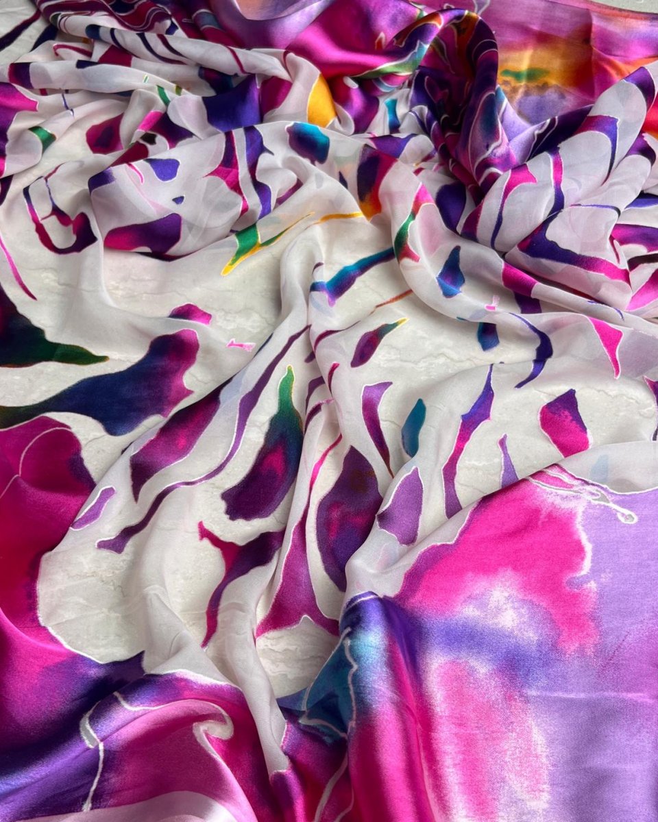 Silk Chiffon Floral Lace - Pure Silk - Sharqiya - الشرقية