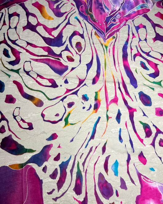 Silk Chiffon Floral Lace - Pure Silk - Sharqiya - الشرقية