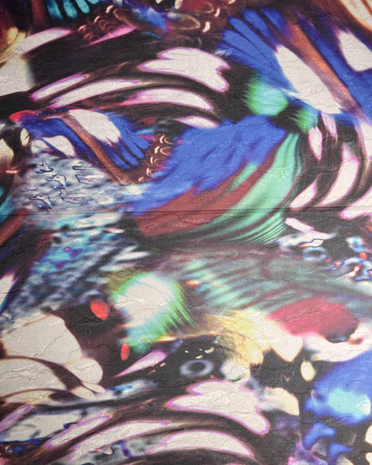 Silk Chiffon Geometric Fabric - Pure Silk - Sharqiya - الشرقية
