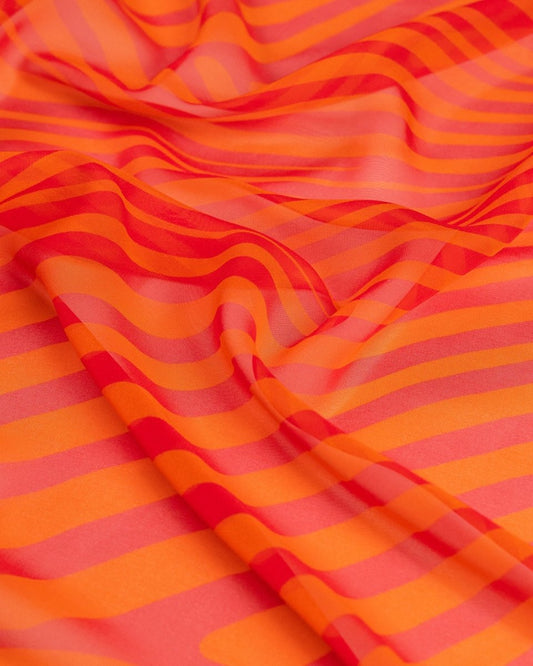 Silk Chiffon Striped Fabric - Pure Silk - Sharqiya - الشرقية
