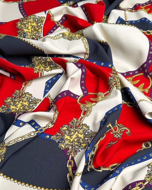 Silk Crepe Geometric Fabric - Sharqiya - الشرقية