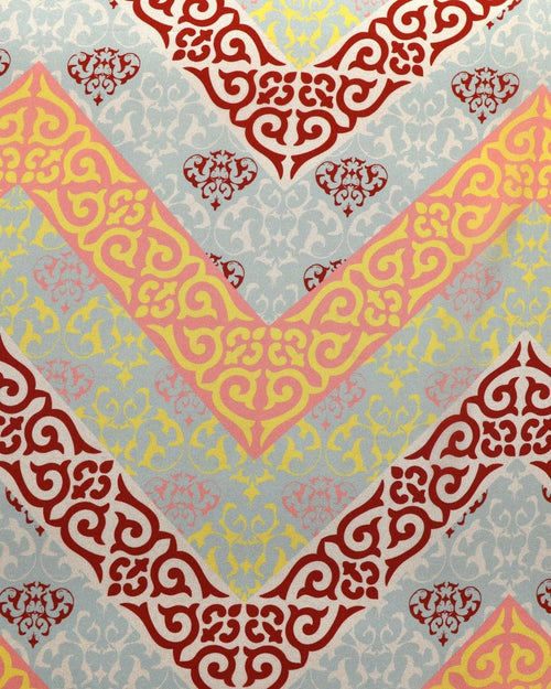 Silk Crepe Geometric Fabric - Pure Silk - Sharqiya - الشرقية