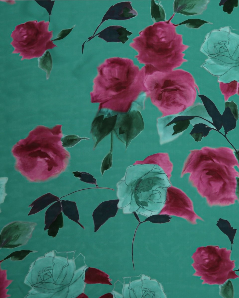 Silk Floral Fabric - Sharqiya - الشرقية