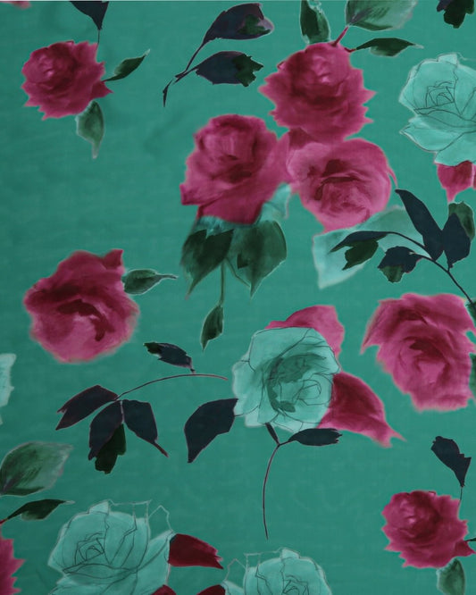 Silk Floral Fabric - Sharqiya - الشرقية