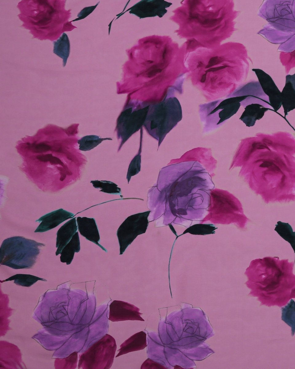 Silk Floral Fabric - Pure Silk - Sharqiya - الشرقية