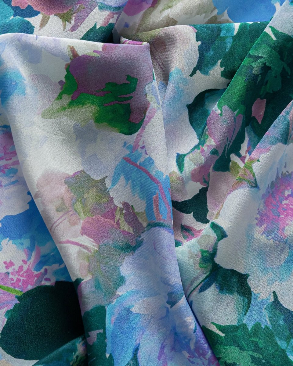 Silk Floral Fabric - Pure Silk - Sharqiya - الشرقية