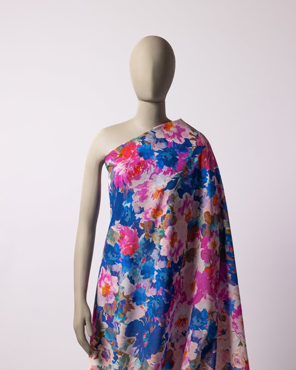 Silk Floral Fabric - Pure Silk - Sharqiya - الشرقية