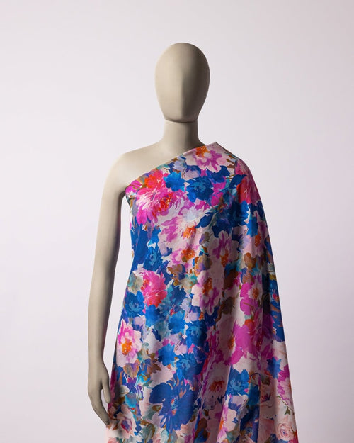 Silk Floral Fabric - Pure Silk - Sharqiya - الشرقية
