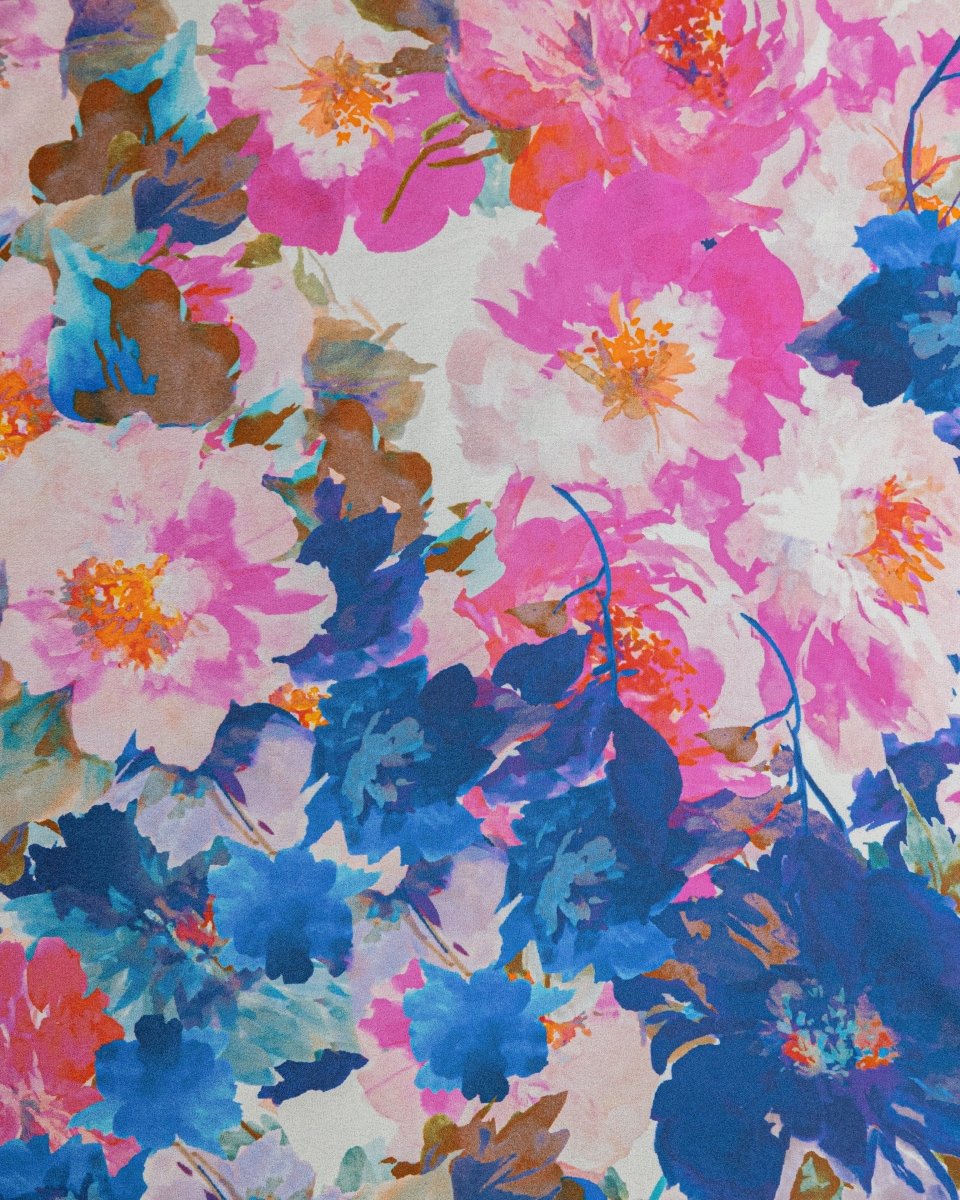 Silk Floral Fabric - Pure Silk - Sharqiya - الشرقية