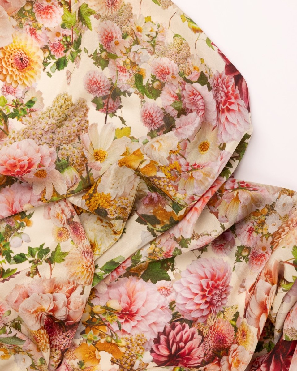 Silk Floral Fabric - Pure Silk - Sharqiya - الشرقية
