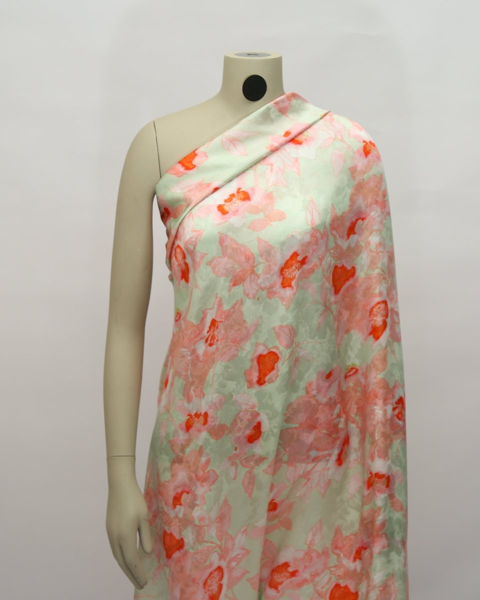 Silk Floral Fabric - Pure Silk - Sharqiya - الشرقية