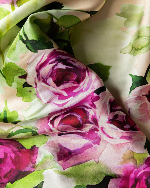 Silk Floral Fabric - Pure Silk - Sharqiya - الشرقية