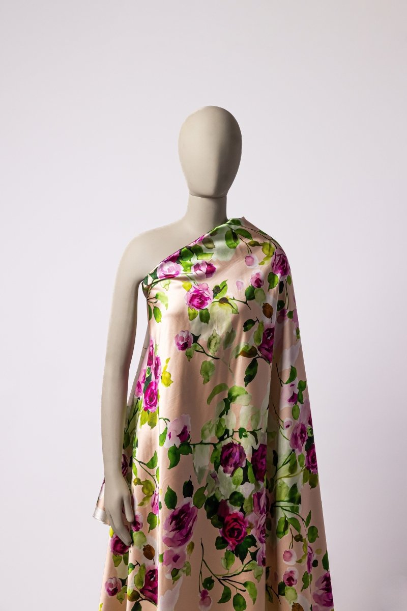 Silk Floral Fabric - Pure Silk - Sharqiya - الشرقية