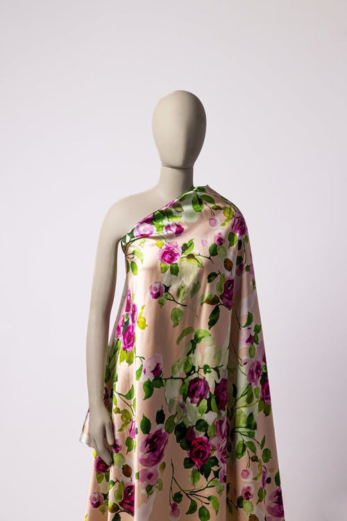 Silk Floral Fabric - Pure Silk - Sharqiya - الشرقية