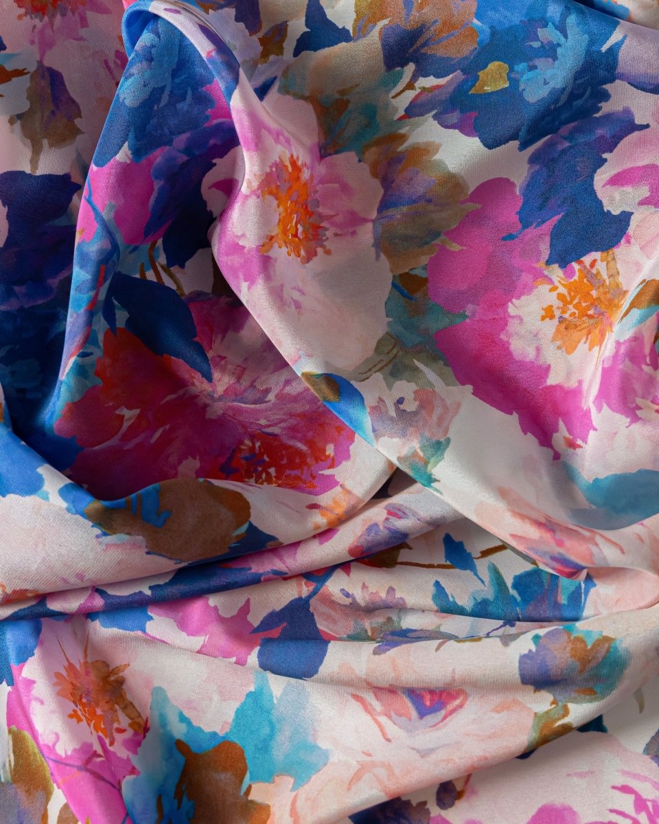 Silk Floral Fabric - Pure Silk - Sharqiya - الشرقية