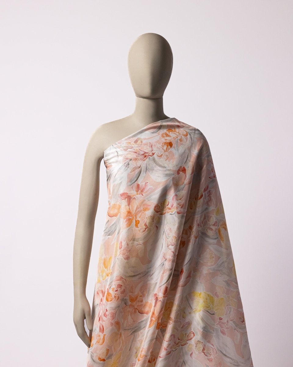 Silk Floral Fabric - Pure Silk - Sharqiya - الشرقية