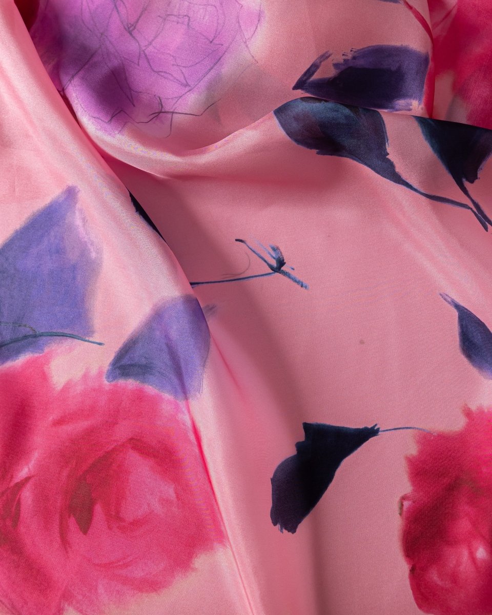 Silk Floral Fabric - Pure Silk - Sharqiya - الشرقية