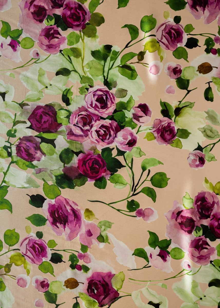 Silk Floral Fabric - Pure Silk - Sharqiya - الشرقية