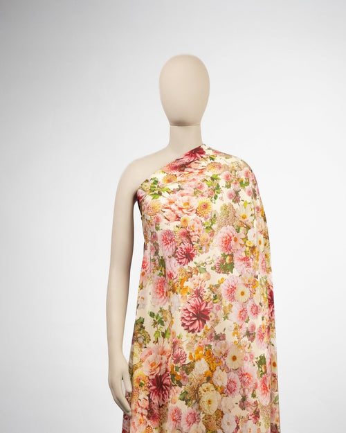 Silk Floral Fabric - Pure Silk - Sharqiya - الشرقية