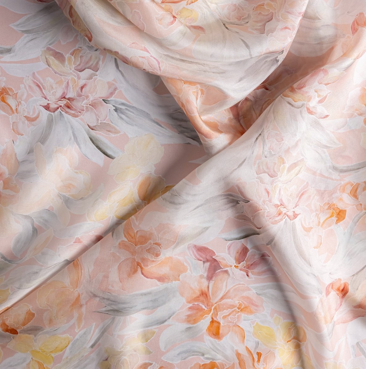 Silk Floral Fabric - Pure Silk - Sharqiya - الشرقية