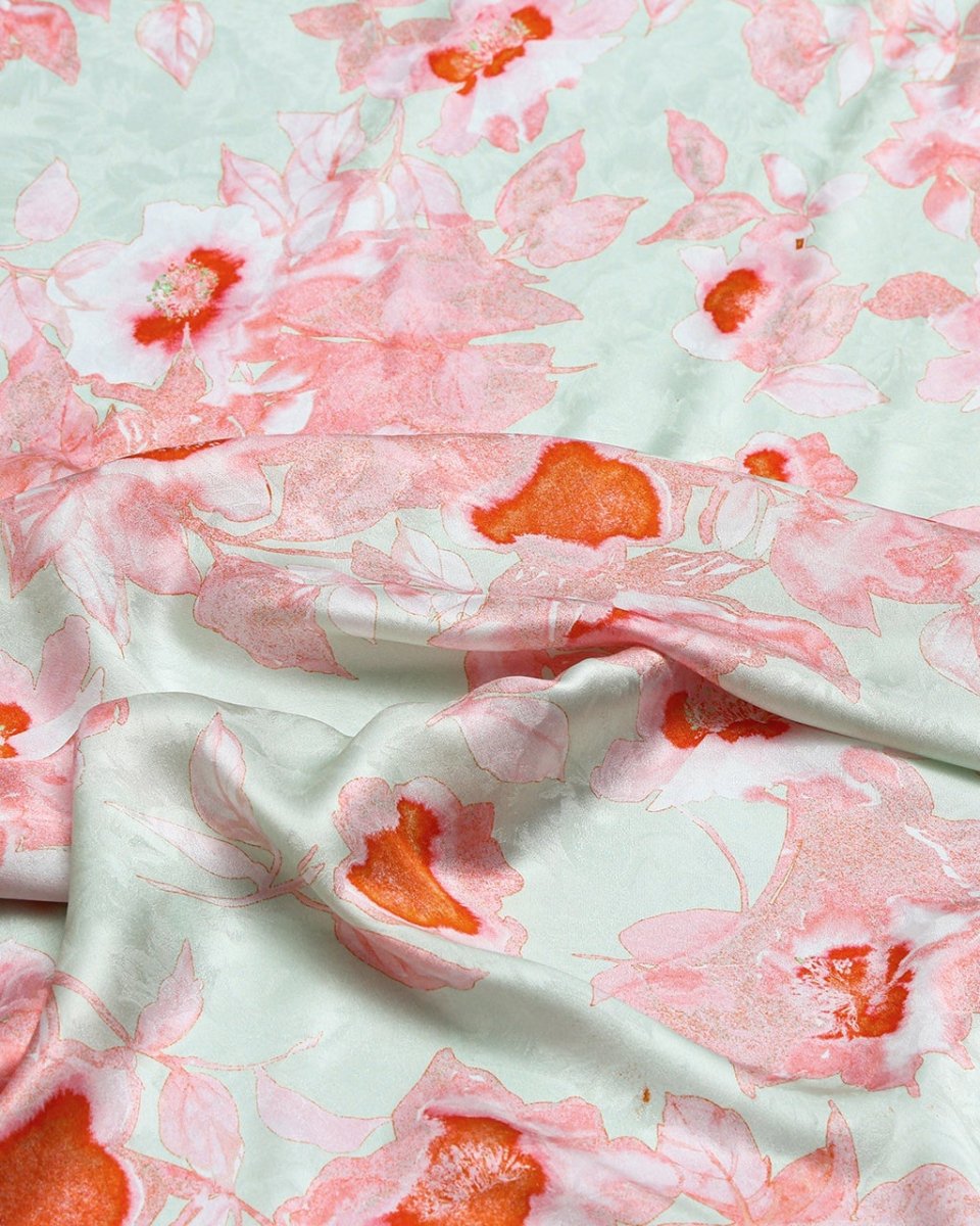 Silk Floral Fabric - Pure Silk - Sharqiya - الشرقية