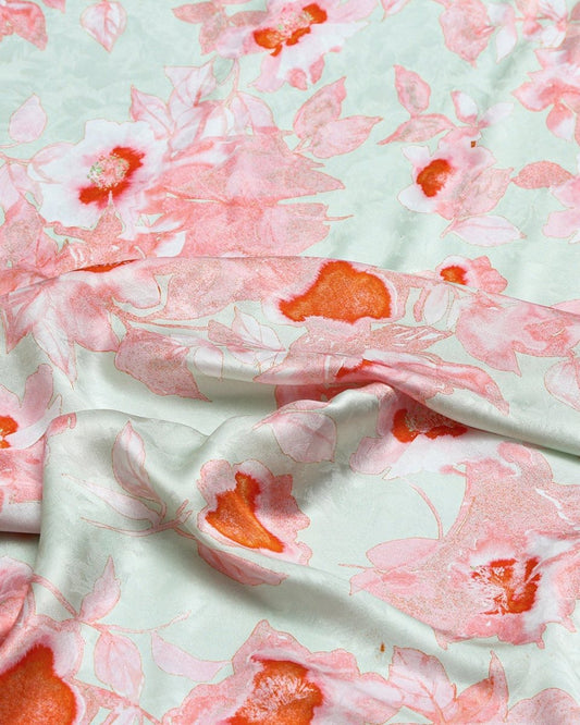 Silk Floral Fabric - Pure Silk - Sharqiya - الشرقية