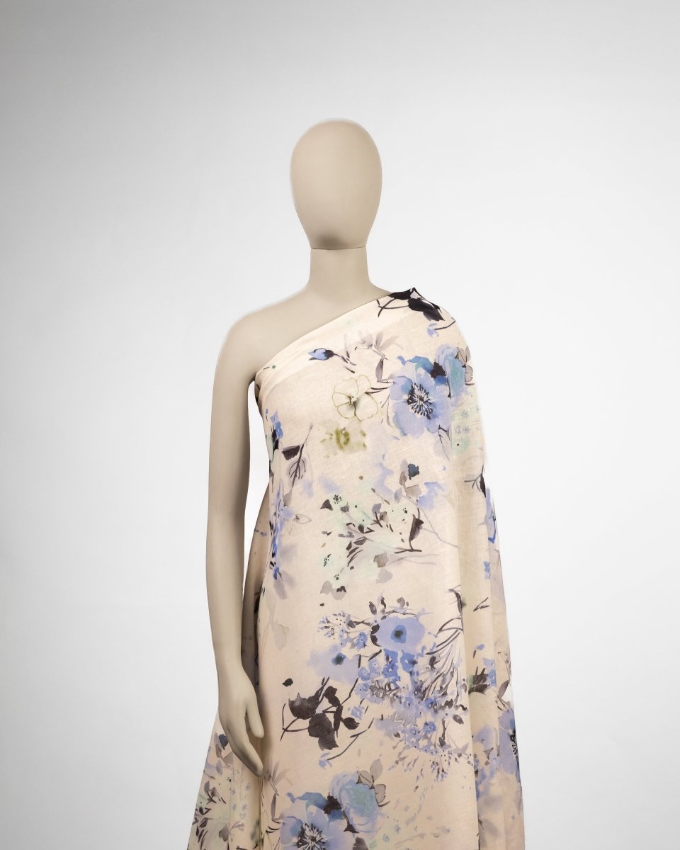 Silk Floral Fabric - Pure Silk - Sharqiya - الشرقية
