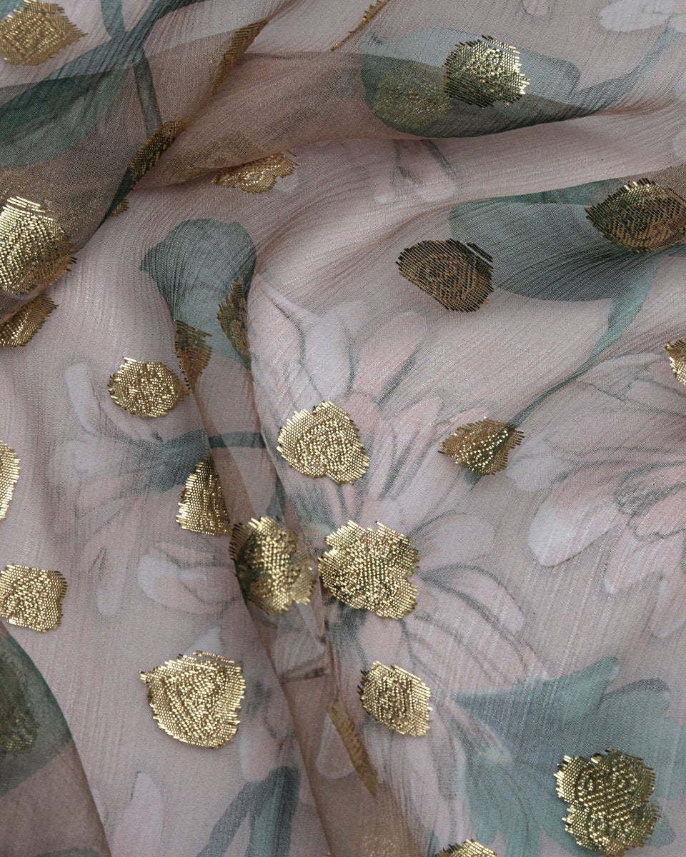 Silk Jacquard Floral Fabric - Chiffon - Sharqiya - الشرقية