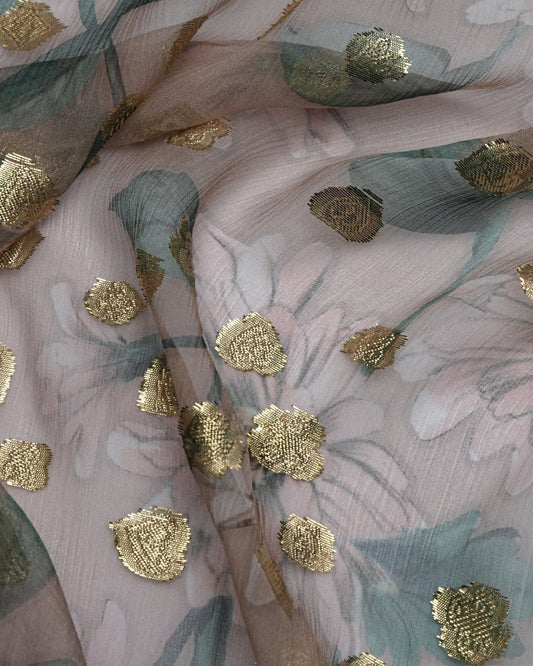 Silk Jacquard Floral Fabric - Chiffon - Sharqiya - الشرقية
