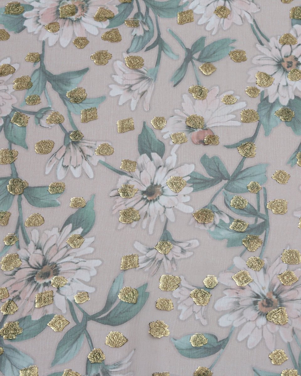 Silk Jacquard Floral Fabric - Chiffon - Sharqiya - الشرقية