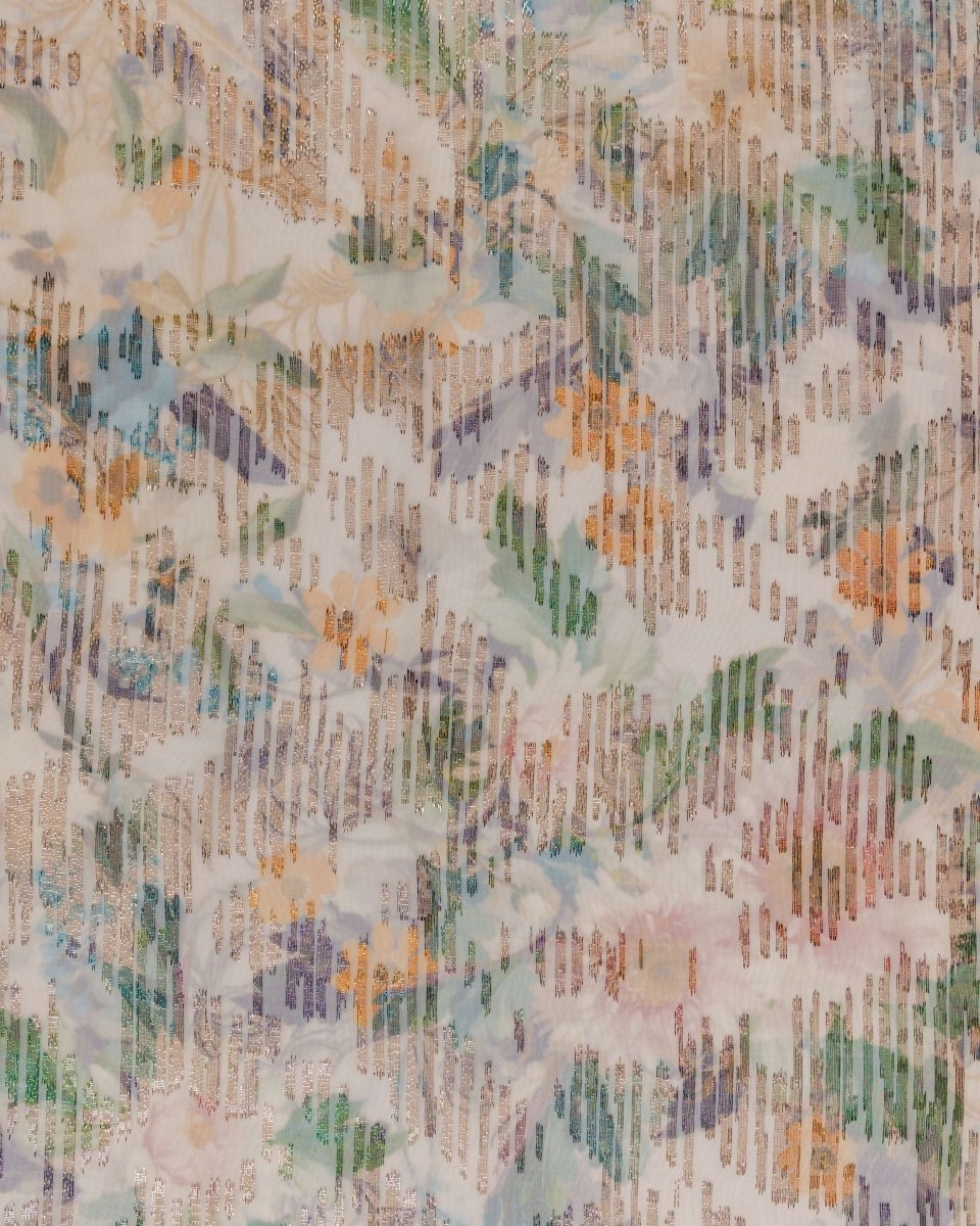 Silk Jacquard Floral Fabric - Polyester, Organza - Sharqiya - الشرقية