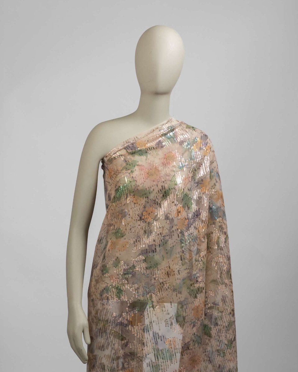 Silk Jacquard Floral Fabric - Polyester, Organza - Sharqiya - الشرقية