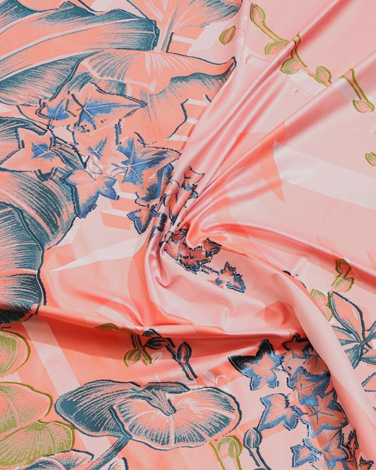 Silk Jacquard Floral Fabric - Polyester, Taffeta - Sharqiya - الشرقية