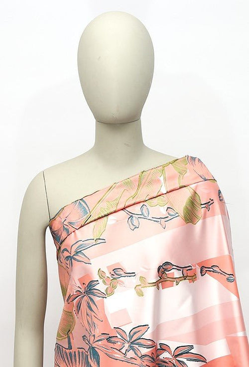 Silk Jacquard Floral Fabric - Polyester, Taffeta - Sharqiya - الشرقية