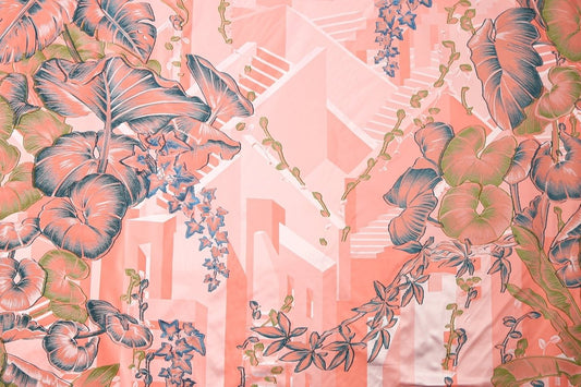 Silk Jacquard Floral Fabric - Polyester, Taffeta - Sharqiya - الشرقية