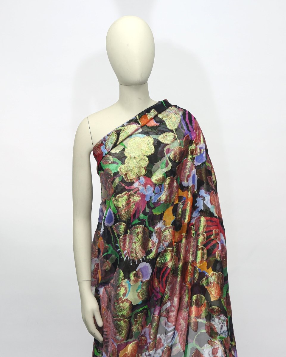 Silk Jacquard Floral Fabric - Pure Silk, Chiffon - Sharqiya - الشرقية