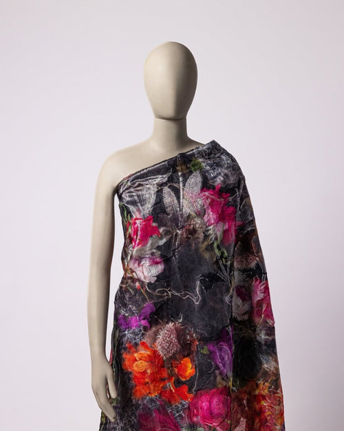 Silk Jacquard Floral Fabric - Pure Silk, Chiffon - Sharqiya - الشرقية