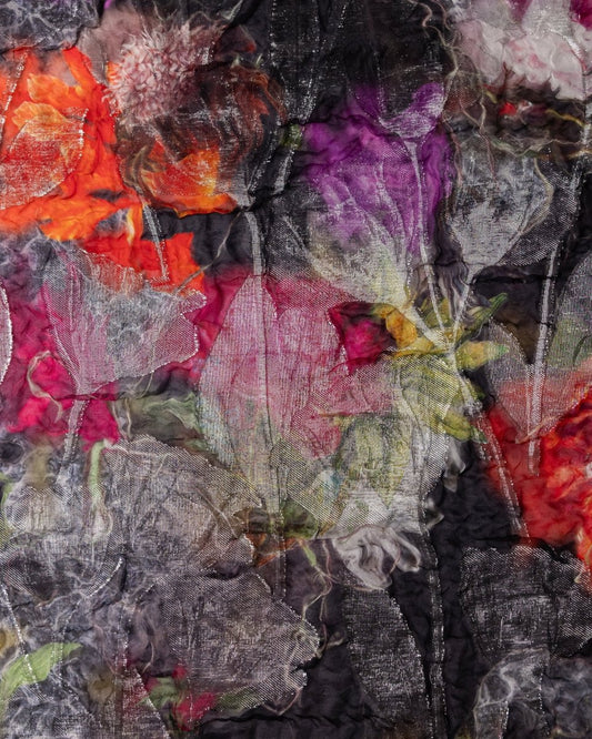 Silk Jacquard Floral Fabric - Pure Silk, Chiffon - Sharqiya - الشرقية