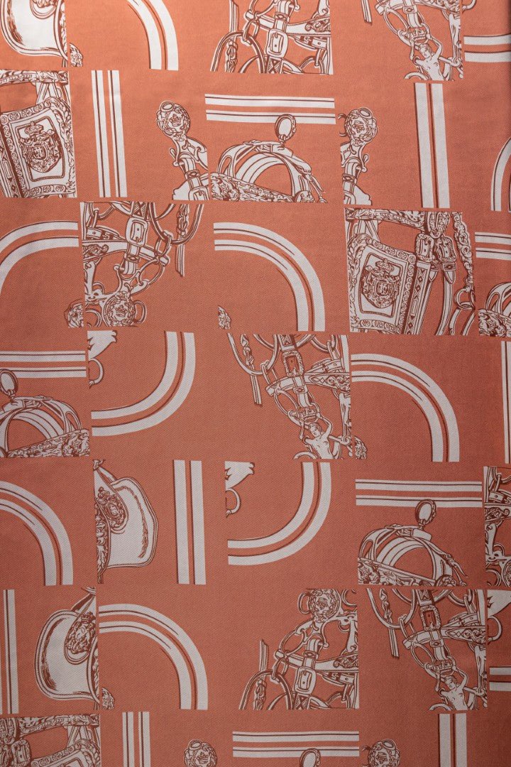 Silk Jacquard Geometric Fabric - Pure Silk, Twill - Sharqiya - الشرقية