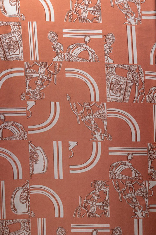 Silk Jacquard Geometric Fabric - Pure Silk, Twill - Sharqiya - الشرقية