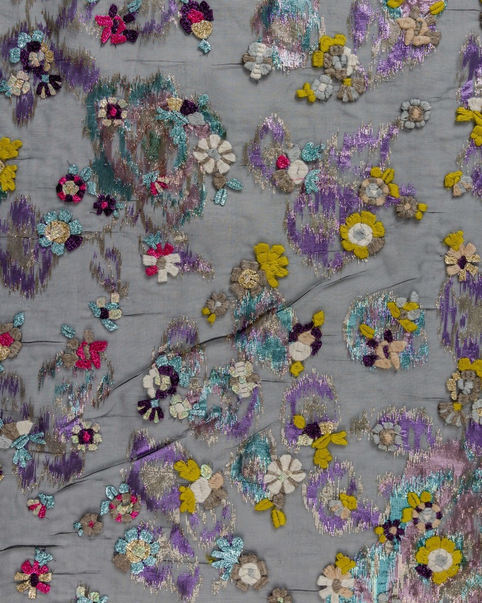 Silk Lurex Embroidered Fabric - Polyester - Sharqiya - الشرقية